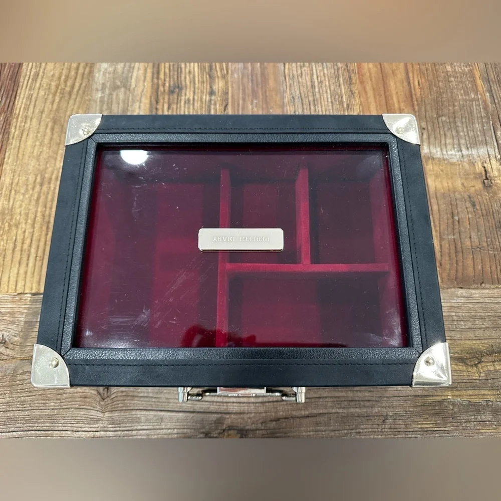 Red Acrylic  Box with Black Trim